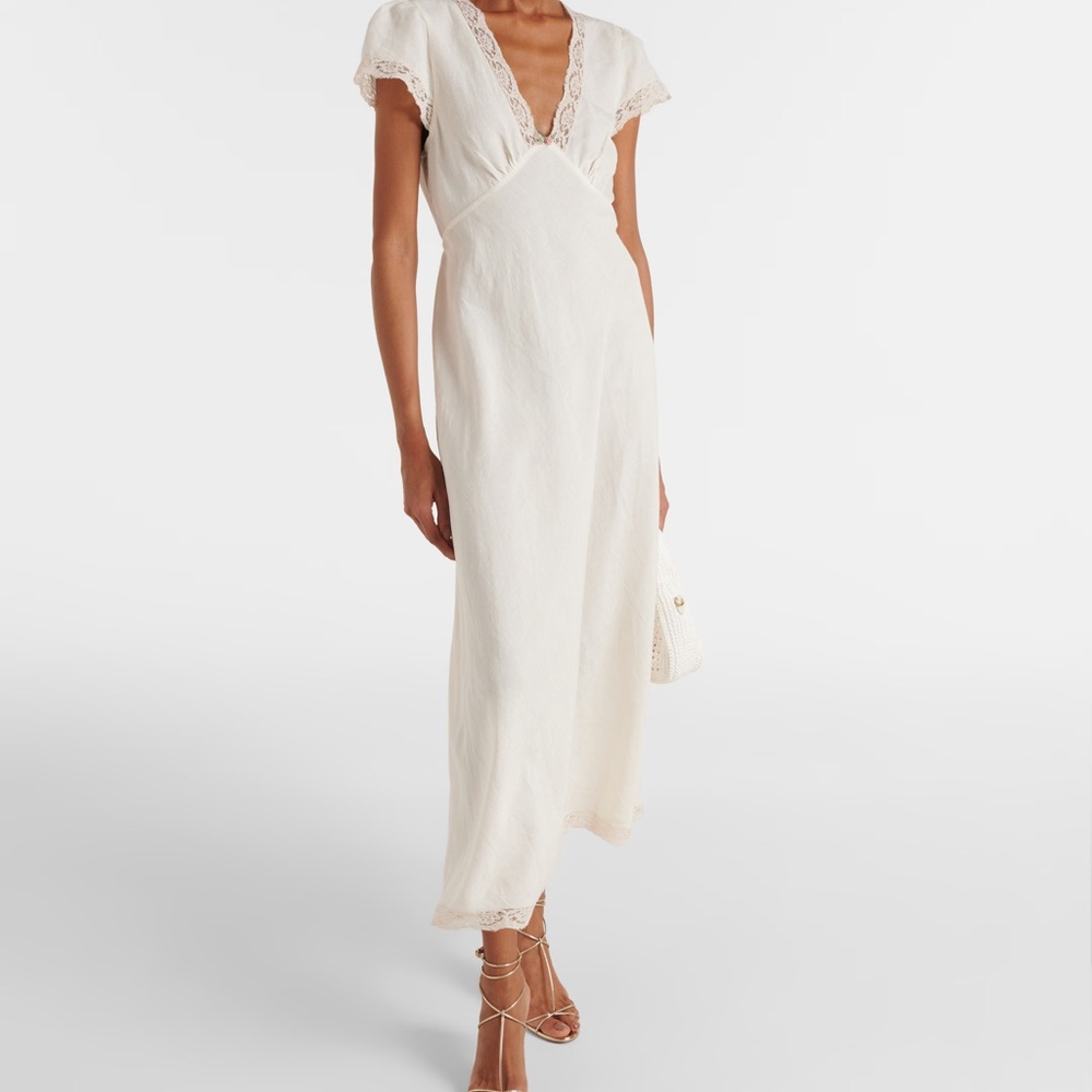 Clarice Lace-Trimmed Midi Dress